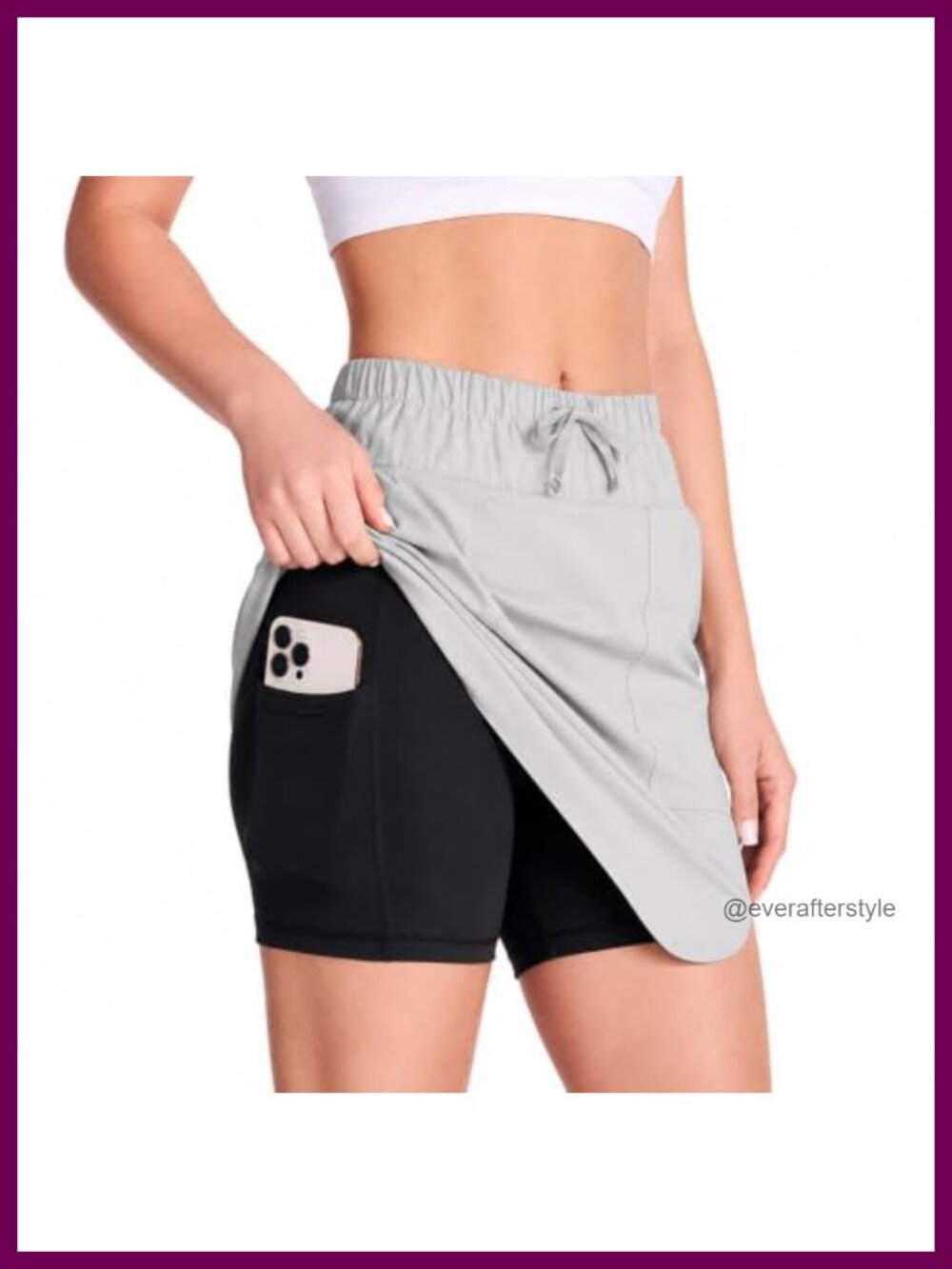 Women's Athletic Skort Built-in Shorts 4 Pockets High Rise Golf Tennis